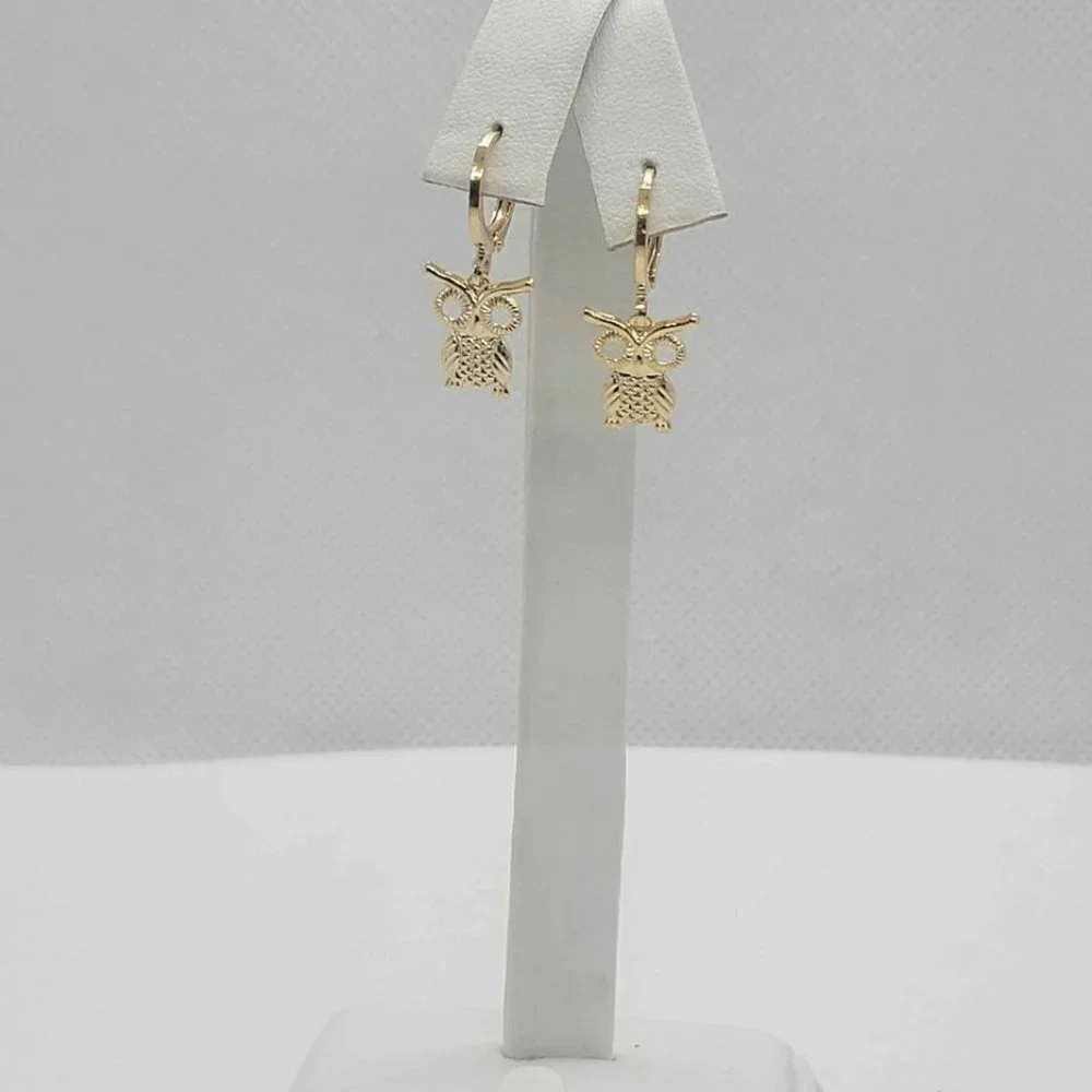 Brand NEW Brazilian 18k Gold Filled Owl Earrings